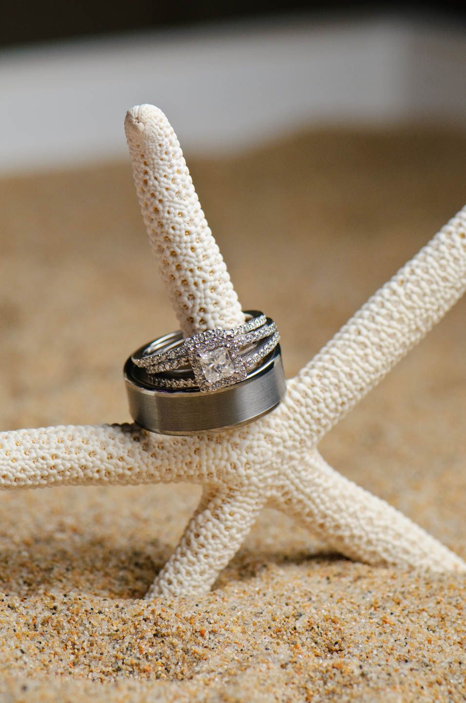 Beach inspired wedding rings